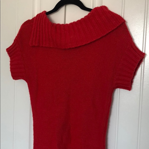 Red Sweater Dress w/open neckline - Picture 5 of 6
